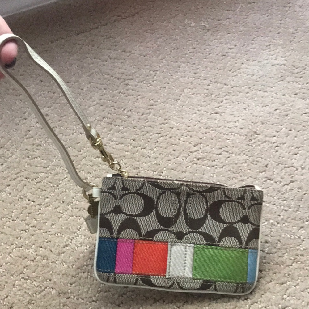 Coach multicolored wristlet. Never used.